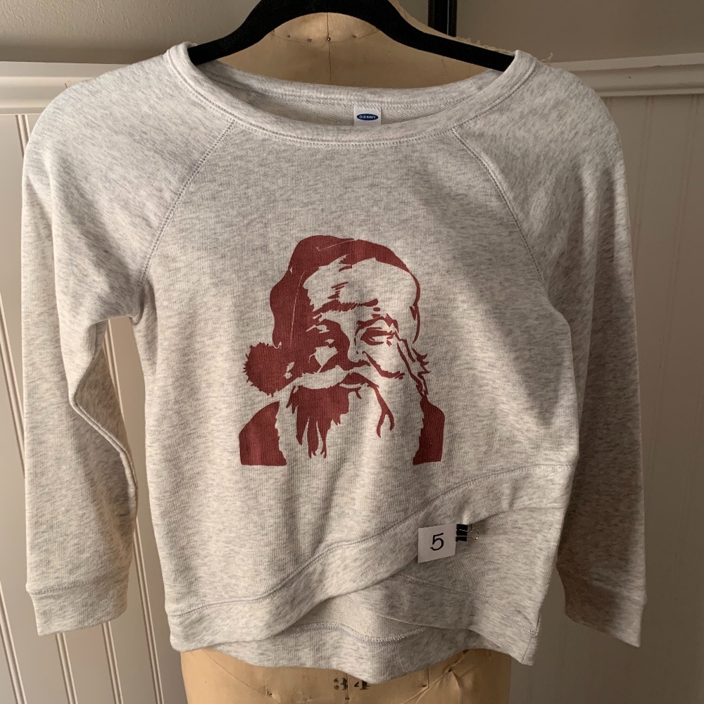 Kids Santa sweatshirt, handmade